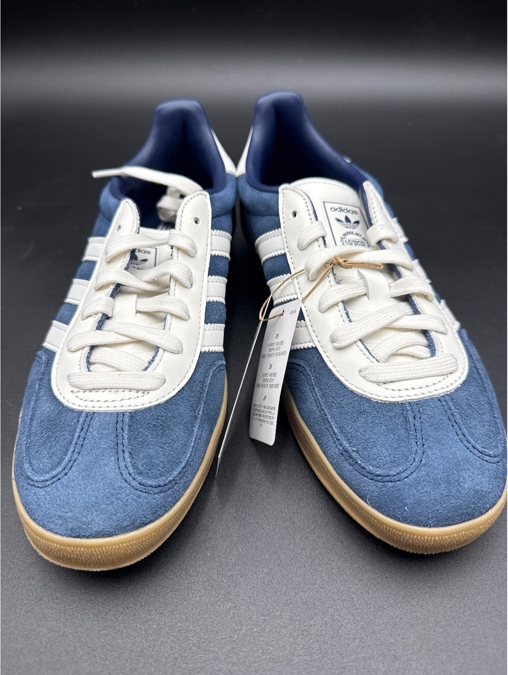 Adidas Gazelle Indoor Sneakers Size 8 US Blue White Gum Sole
